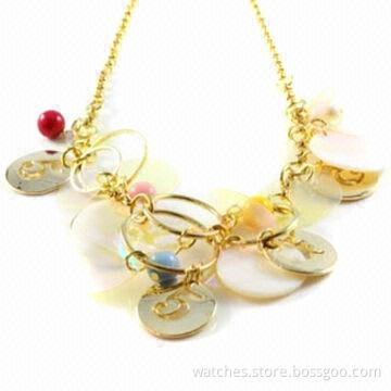 Fashionable Necklace for Women with Chrome Plating and Pendant, Made of Zinc Alloy, Unique Jewelry